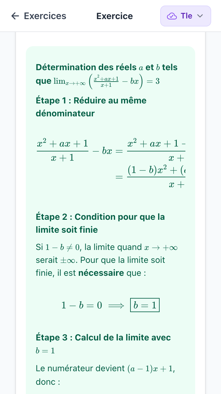 Corrigé pas à pas d'un exercice de limites sur Anta