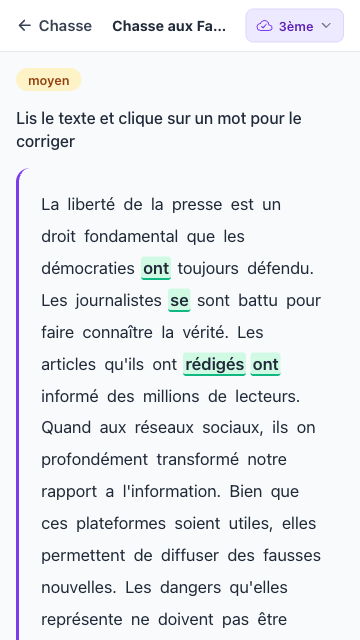 Chasse aux fautes
